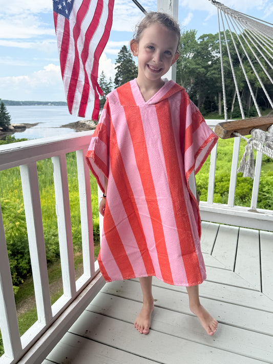 Cabana Stripe Beach Towel Poncho