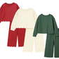 Girls Christmas Scalloped Set - Red, Cream, Green or Brown
