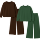Women's Christmas Scalloped Set - Green or Brown