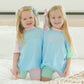 Colorblock Oversized Tee w/Optional Biker Shorts Set - Blue Pastel