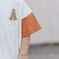 Oversized Tee - Burnt Orange & Cream Colorblock