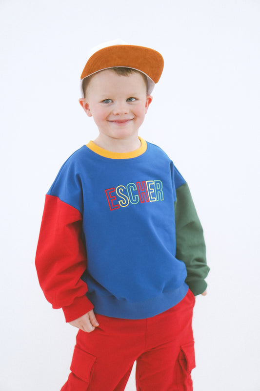 90s Colorblock Crewneck Sweatshirt