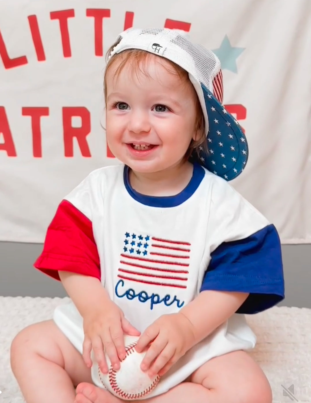 4th of July Colorblock T-Shirt Bubble Romper - Red White & Blue