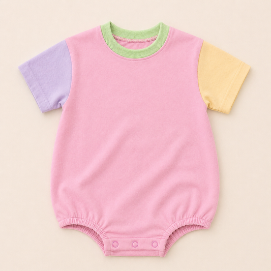 PRESALE Colorblock T-Shirt Romper - Girls *mid-July