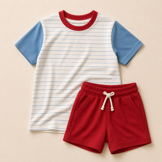 PRESALE Back to School Colorblock Oversized Tee or Shorts Set *ETA mid July