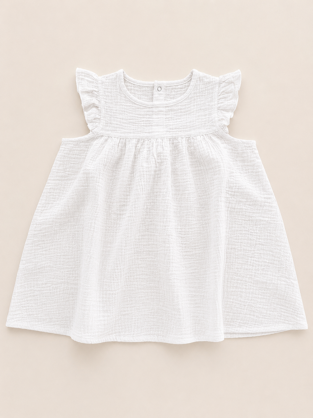 Organic Cotton Muslin Dress - White *4T Only