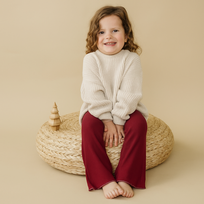 Ribbed Flared Leggings - Christmas Red or Green