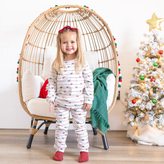 Tied with a Bow Christmas Organic Cotton Set *0-3 & 3-6 months