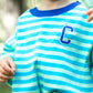 PRESALE Organic Cotton Striped Shorts Set - Blue & Green *end of July