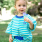 PRESALE Organic Cotton Striped Shorts Set - Blue & Green *end of July