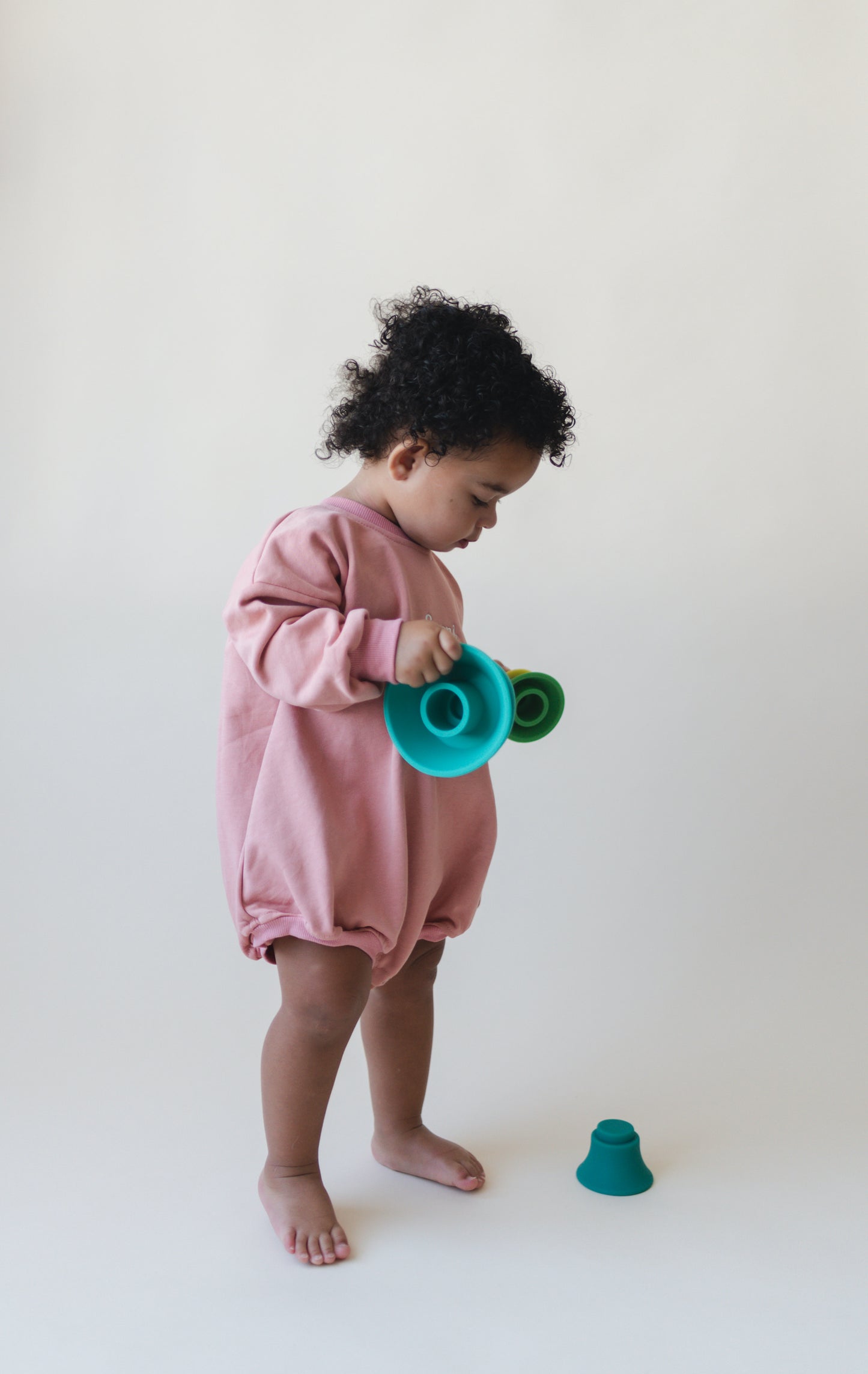 Sweatshirt Romper - Salmon Pink *NB only