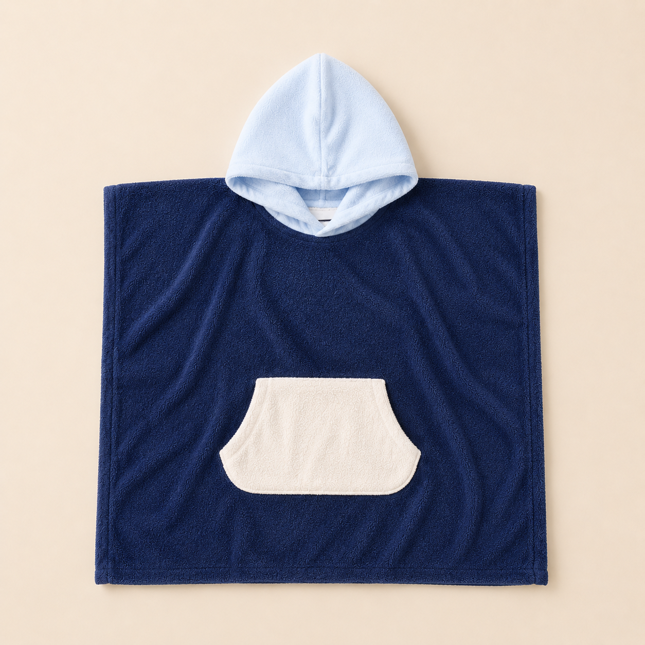 Colorblock Terry Beach Towel Poncho