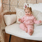 Blank Organic Cotton Quarter-Zip Set - Pink