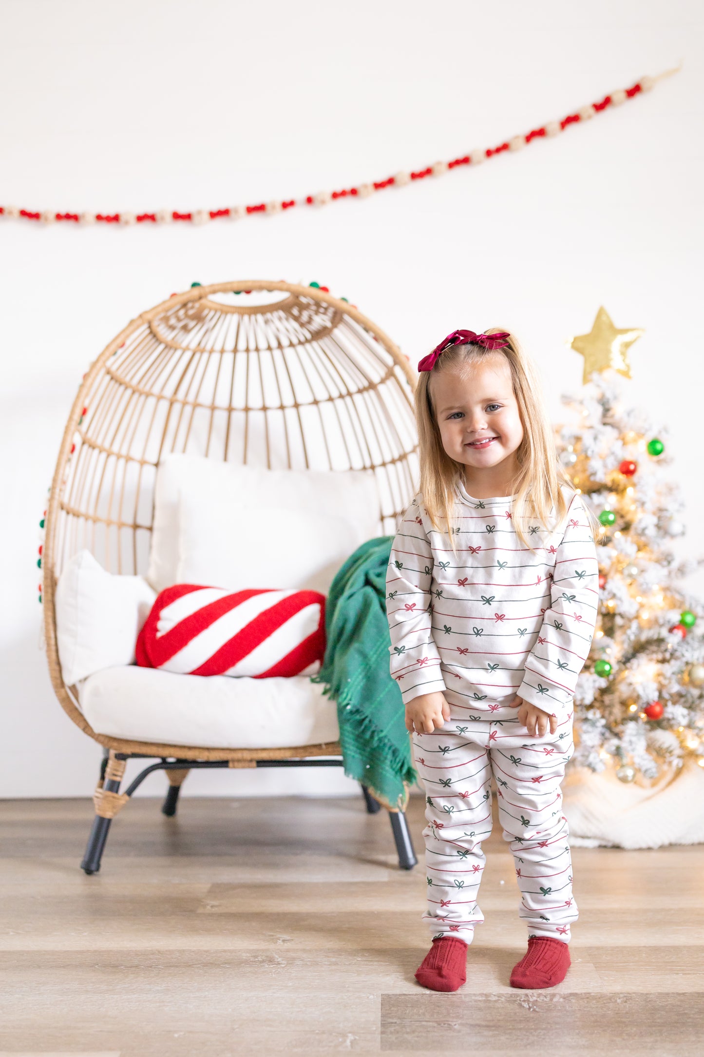 Tied with a Bow Christmas Organic Cotton Set *0-3 & 3-6 months