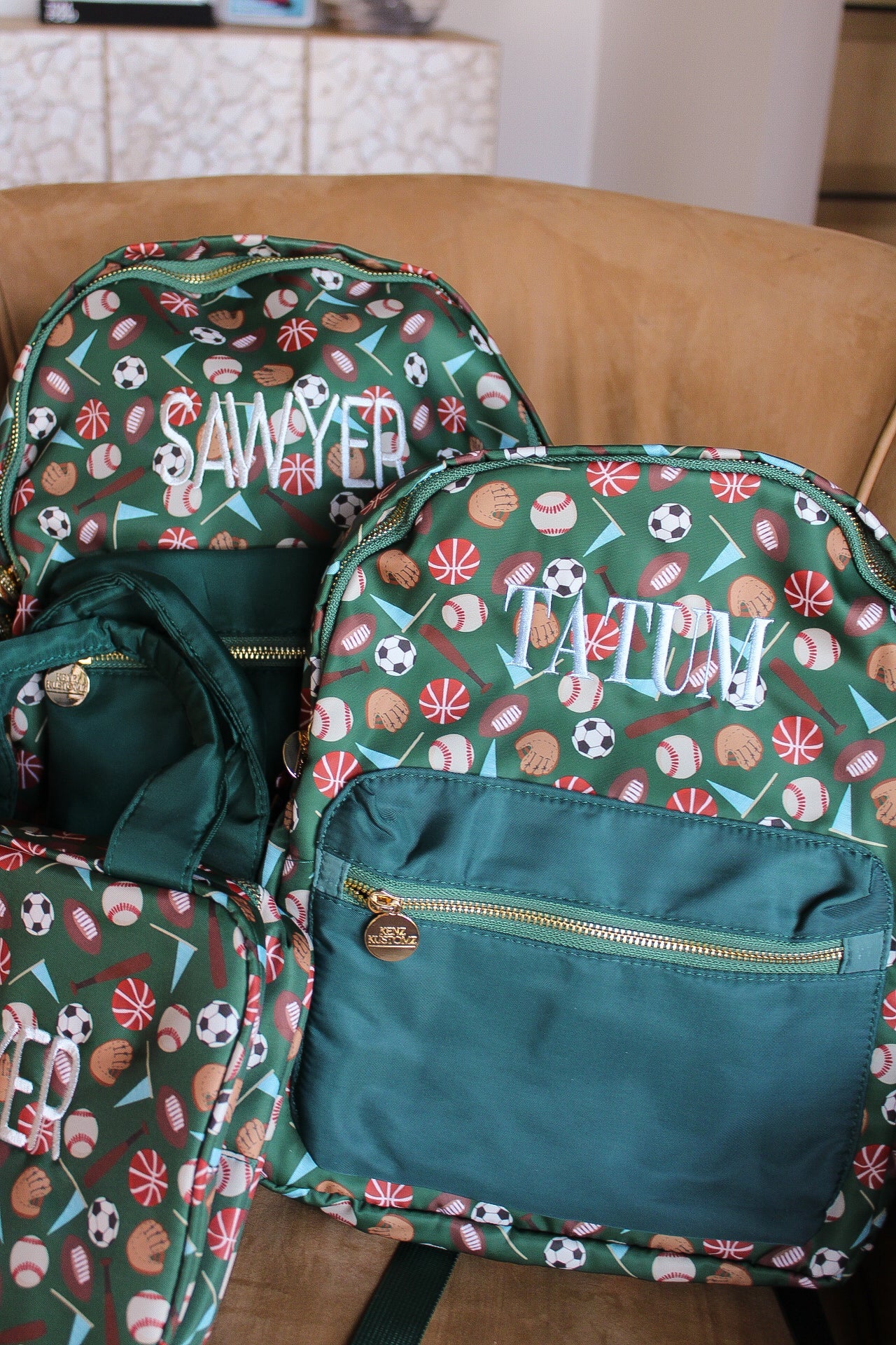 Sports Print Colorblock Backpack - two sizes