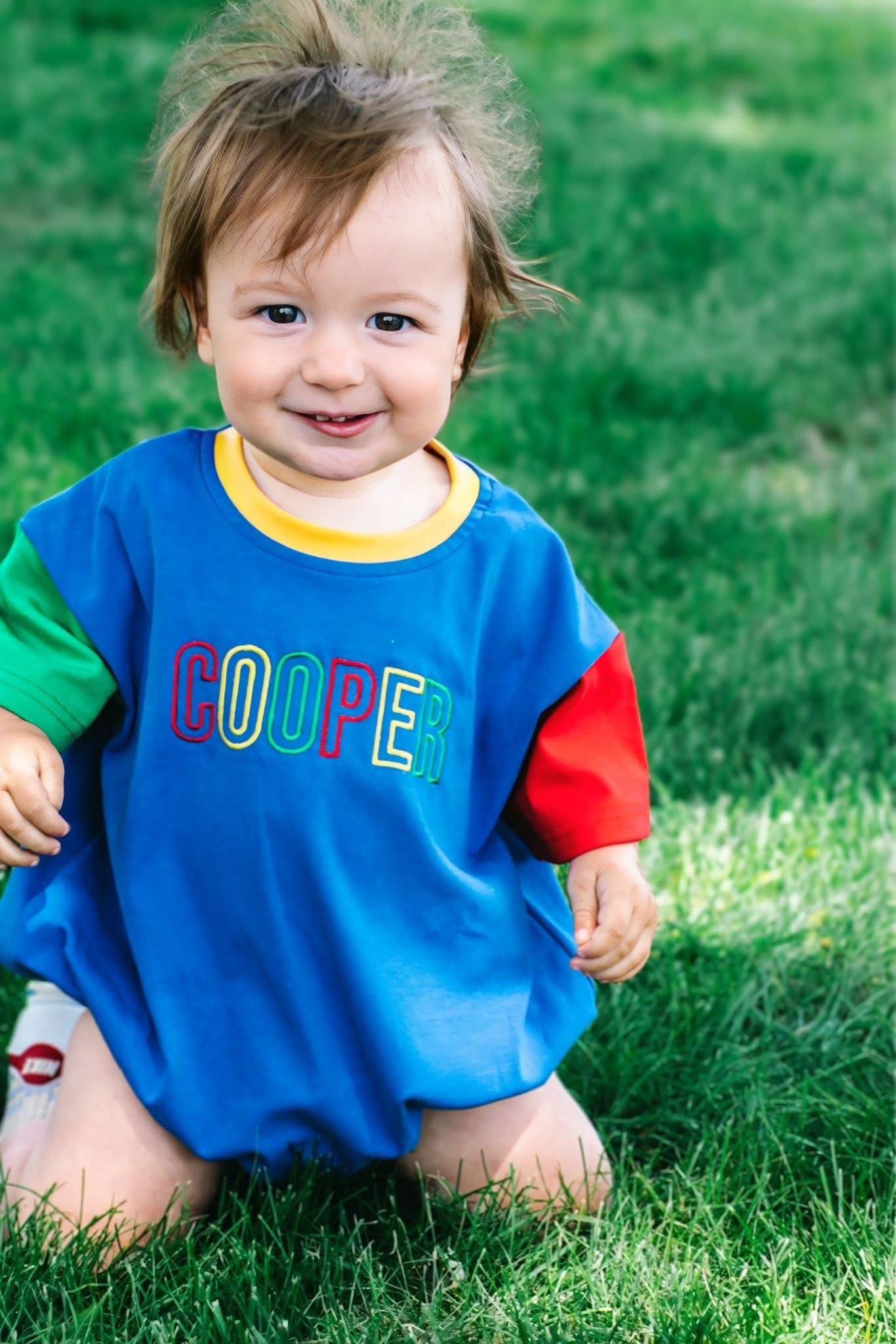 90s Colorblock T-Shirt Bubble Romper