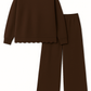 Women's Christmas Scalloped Set - Green or Brown