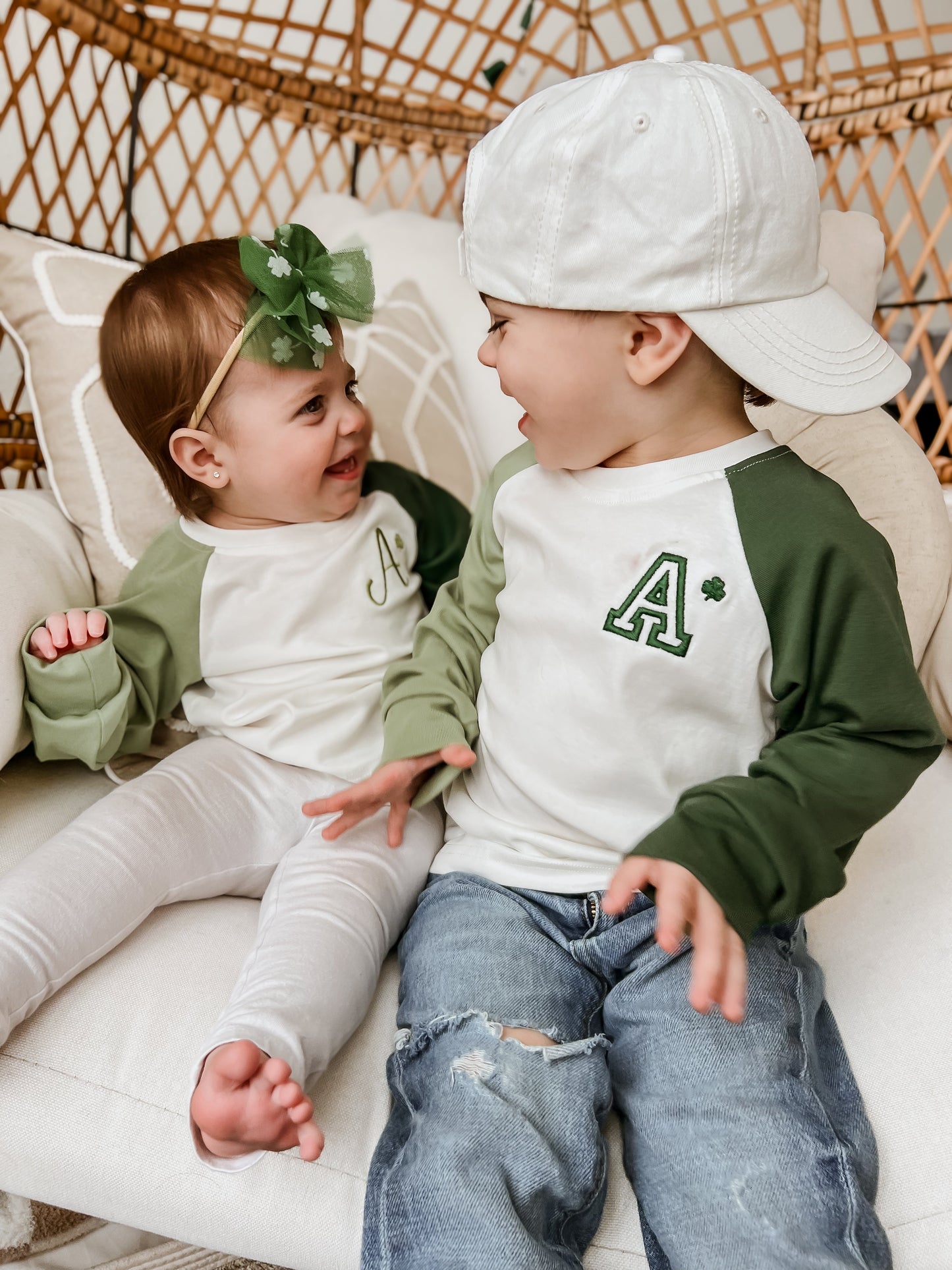 Green Colorblock LS Tee - St. Patrick's Day