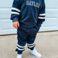 Navy Varsity Stripe Jogger Set
