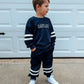 Navy Varsity Stripe Jogger Set