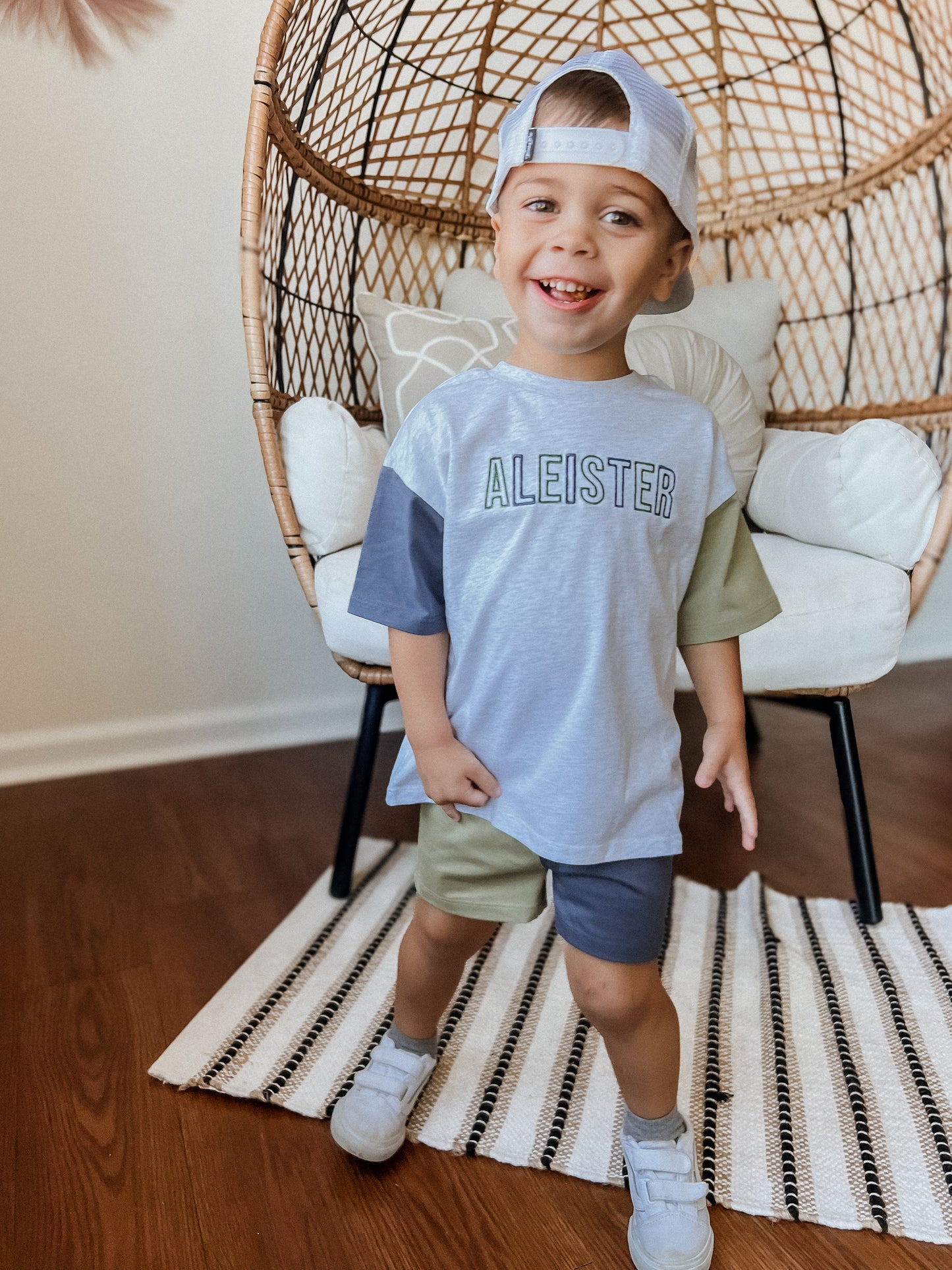 Organic Cotton Colorblock Tee and Shorts Set