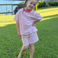 PRESALE Organic Cotton Striped Shorts Set - Pink & Yellow *end of July