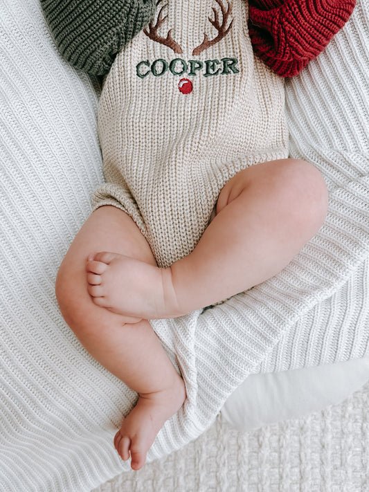 Christmas Colorblock Knit Sweater Romper