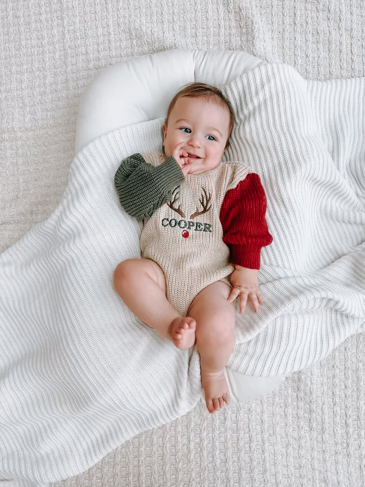 Christmas Colorblock Knit Sweater Romper