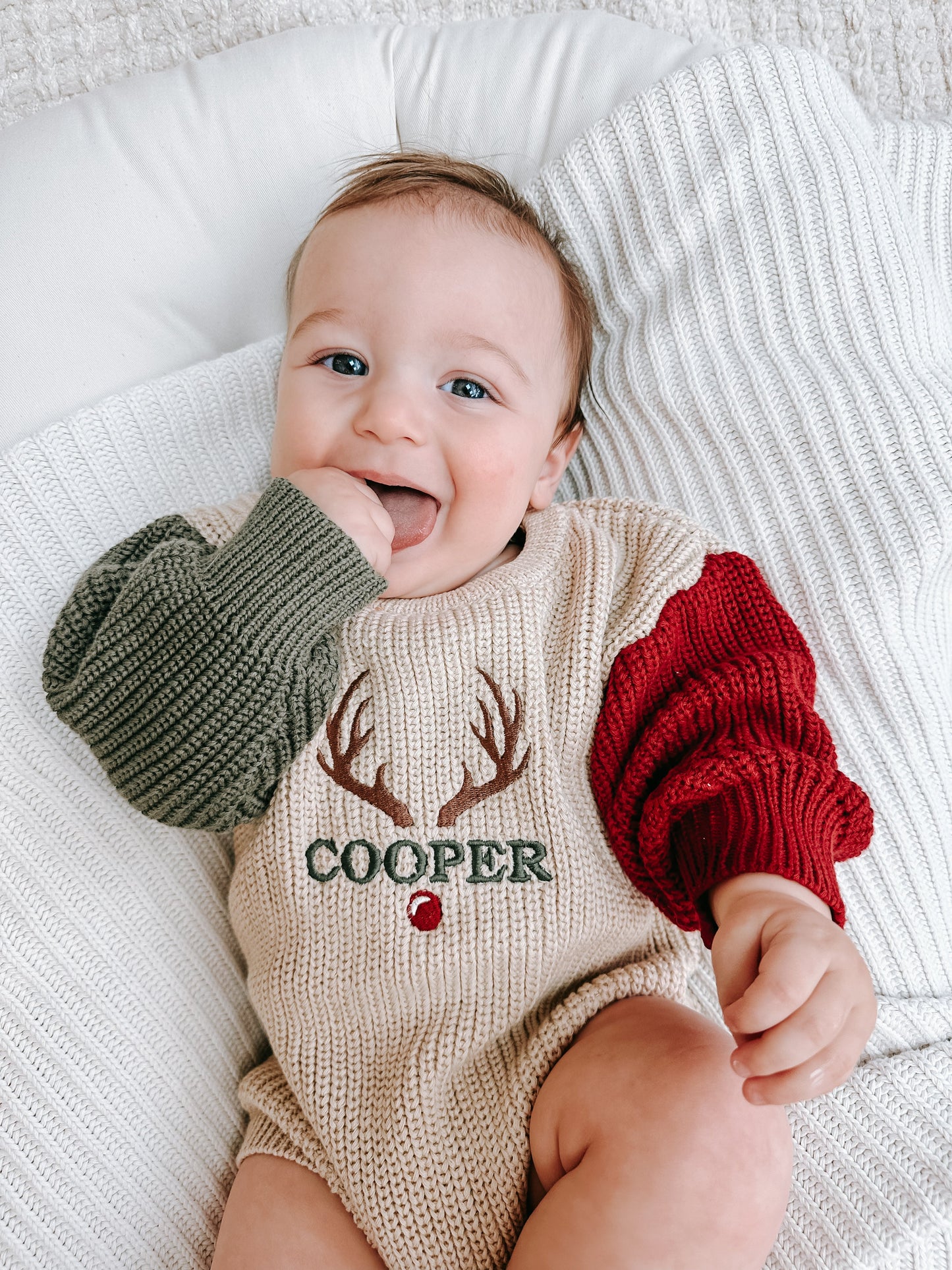 Christmas Colorblock Knit Sweater Romper