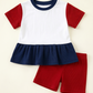 4th of July Colorblock Peplum Set - Top & Shorts