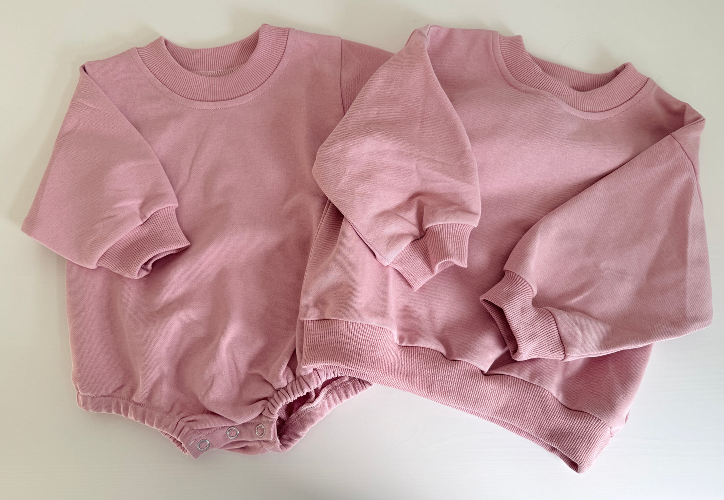 Crewneck Sweatshirt or Sweatshirt Romper - Dusty Pink