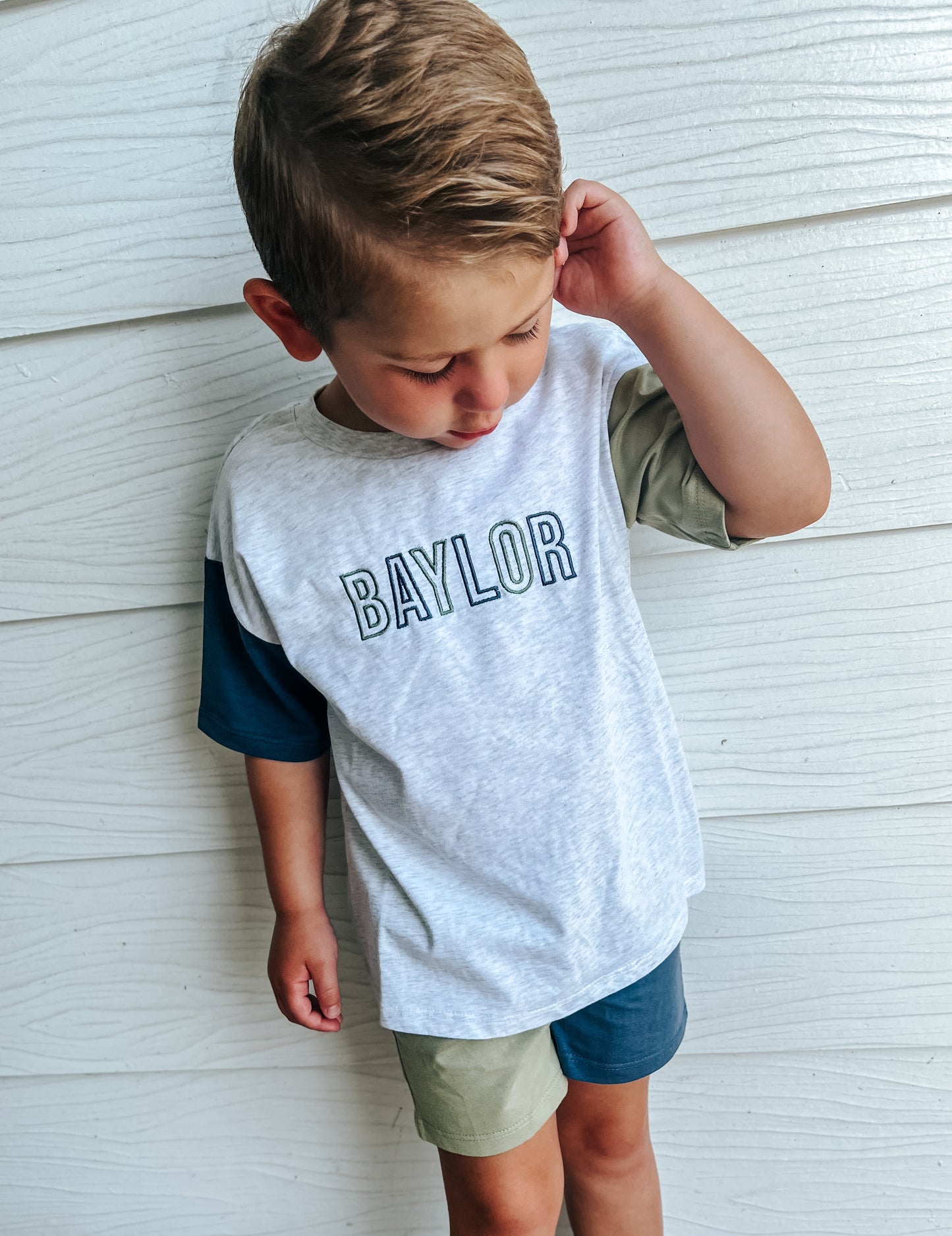 Organic Cotton Colorblock Tee and Shorts Set