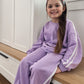 Purple Varsity Stripe Jogger Set