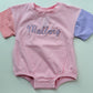 Organic Cotton Colorblock T-Shirt Romper - Pink & Purple