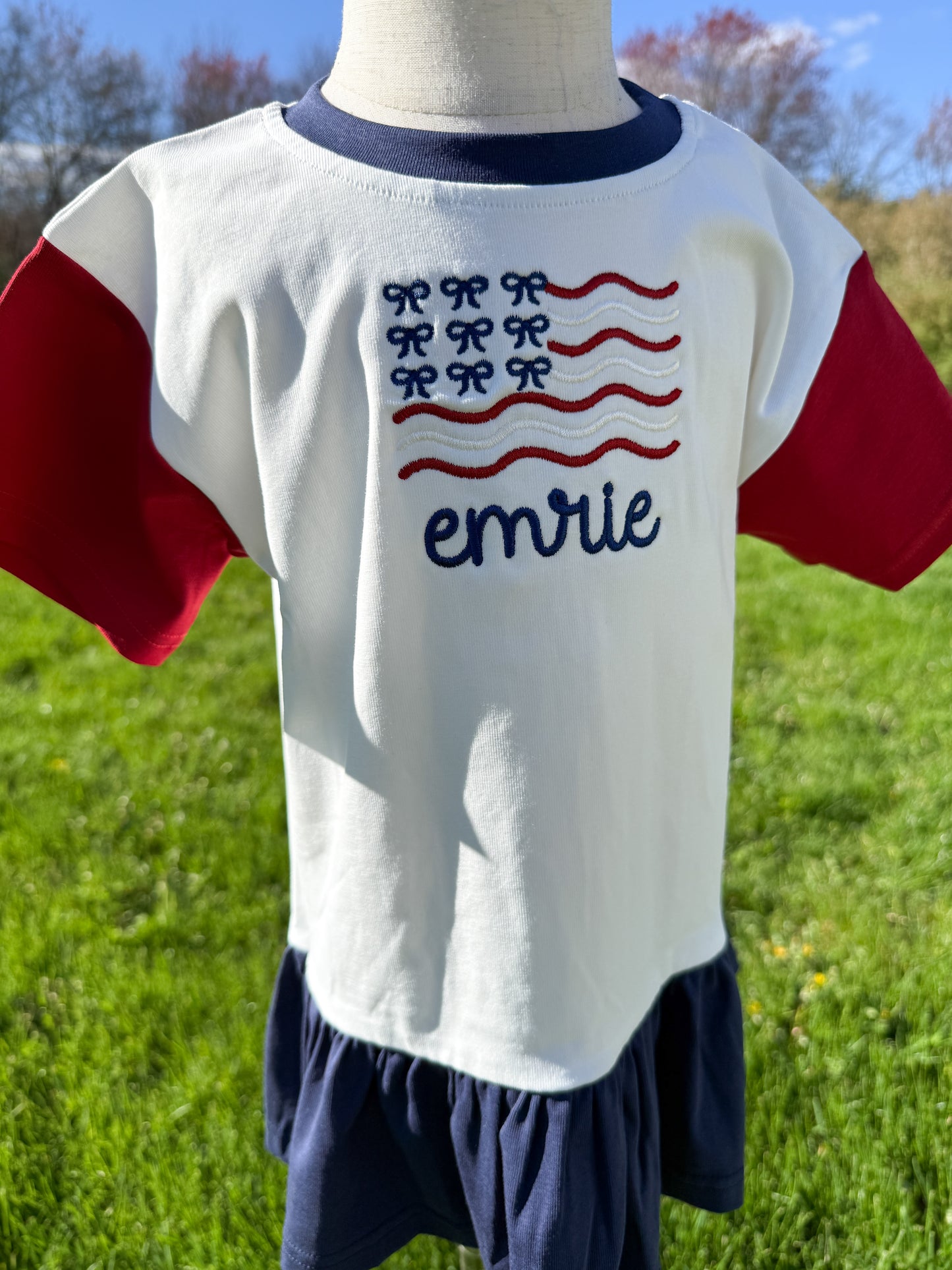 4th of July Colorblock Peplum Set - Top & Shorts