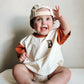 T-Shirt Romper - Burnt Orange & Cream Colorblock