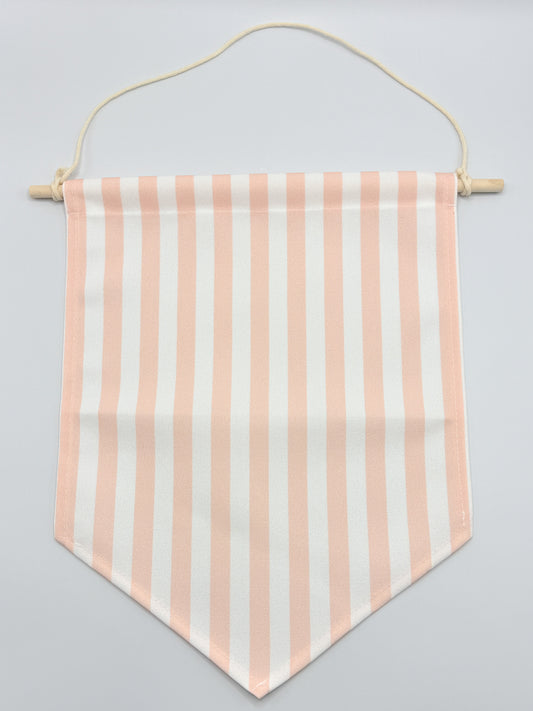 Pink Striped Canvas Hanging Banner - Two Sizes