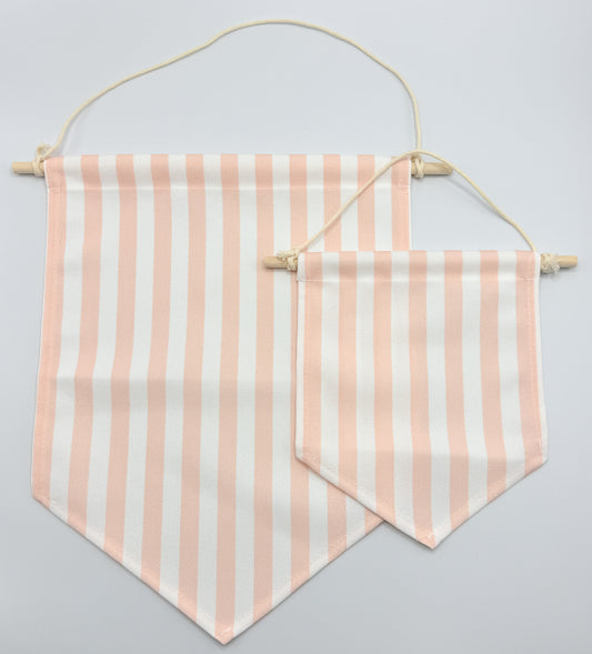 Pink Striped Canvas Hanging Banner - Two Sizes