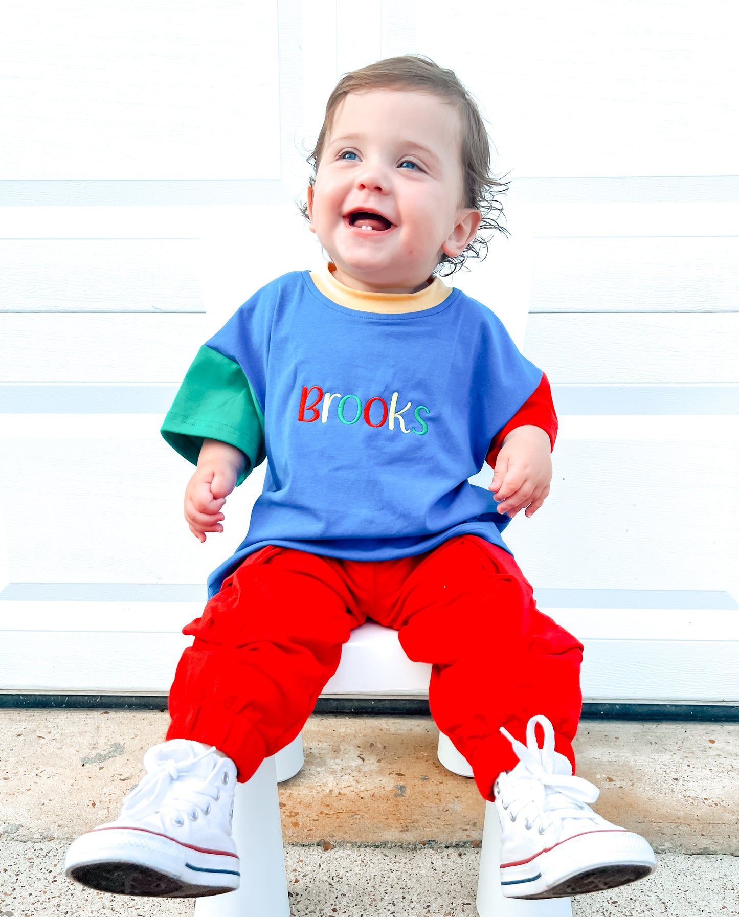 PRESALE 90s Colorblock Oversized Tee w/Optional Biker Shorts *mid-July