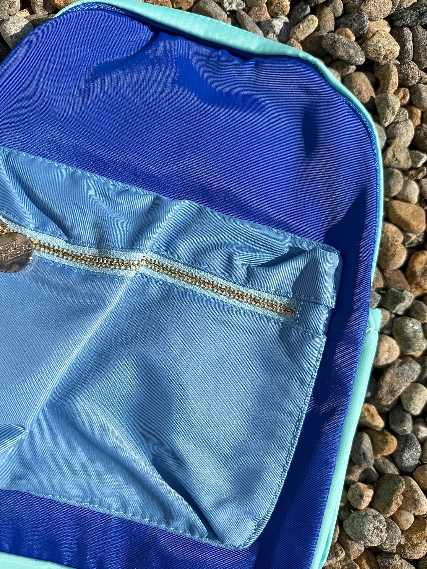 Blue & Teal Colorblock Backpack - two sizes
