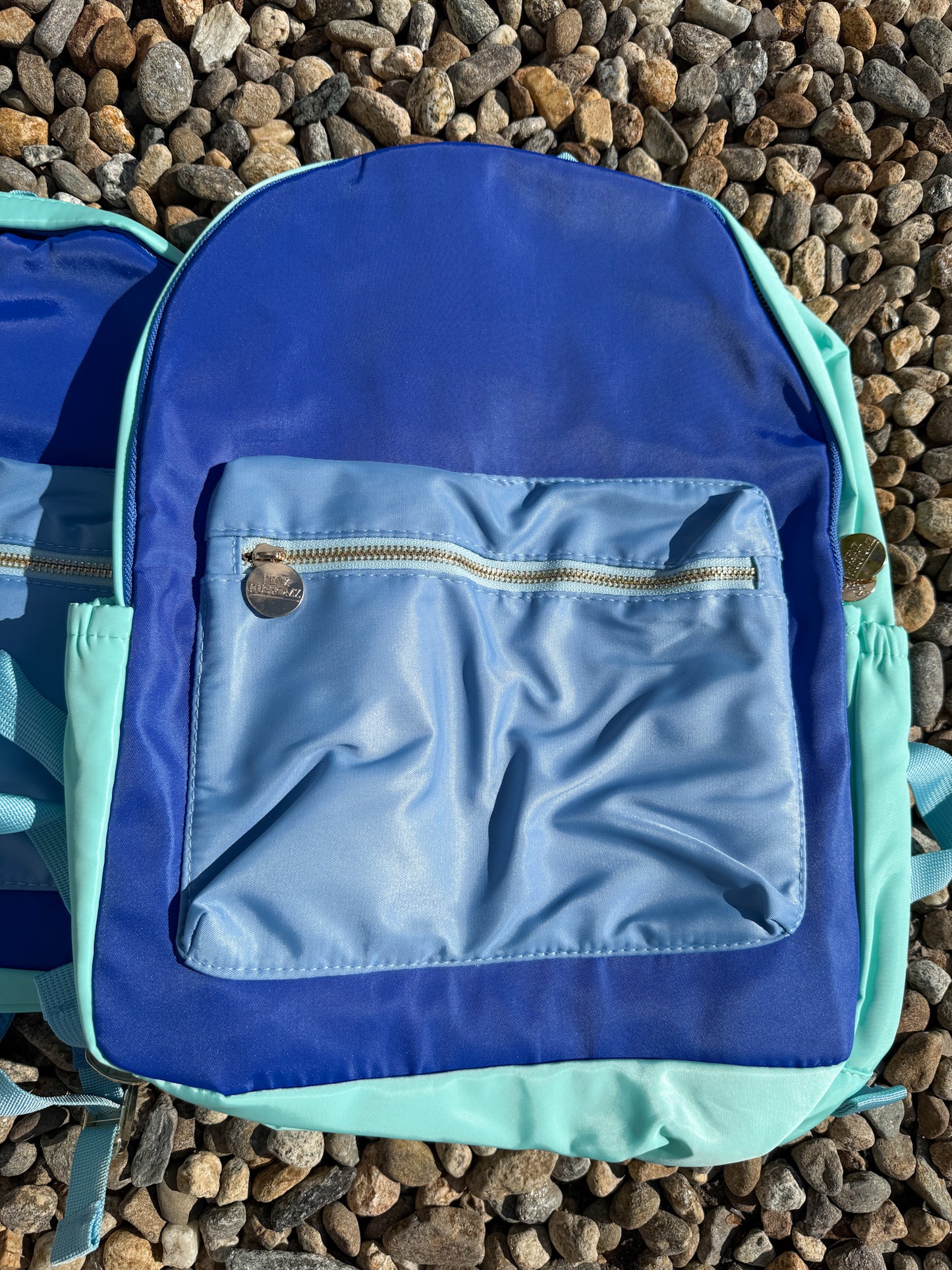 Blue & Teal Colorblock Backpack - two sizes