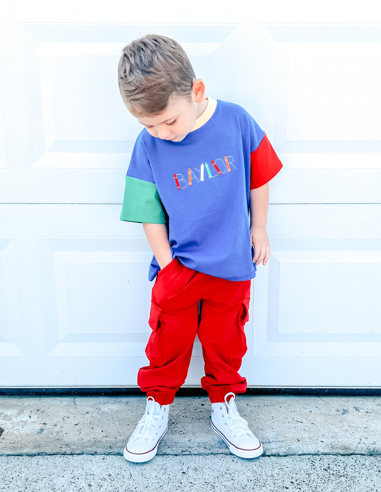 PRESALE 90s Colorblock Oversized Tee w/Optional Biker Shorts *mid-July