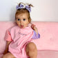 Organic Cotton Colorblock T-Shirt Romper - Pink & Purple