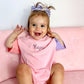 Organic Cotton Colorblock T-Shirt Romper - Pink & Purple