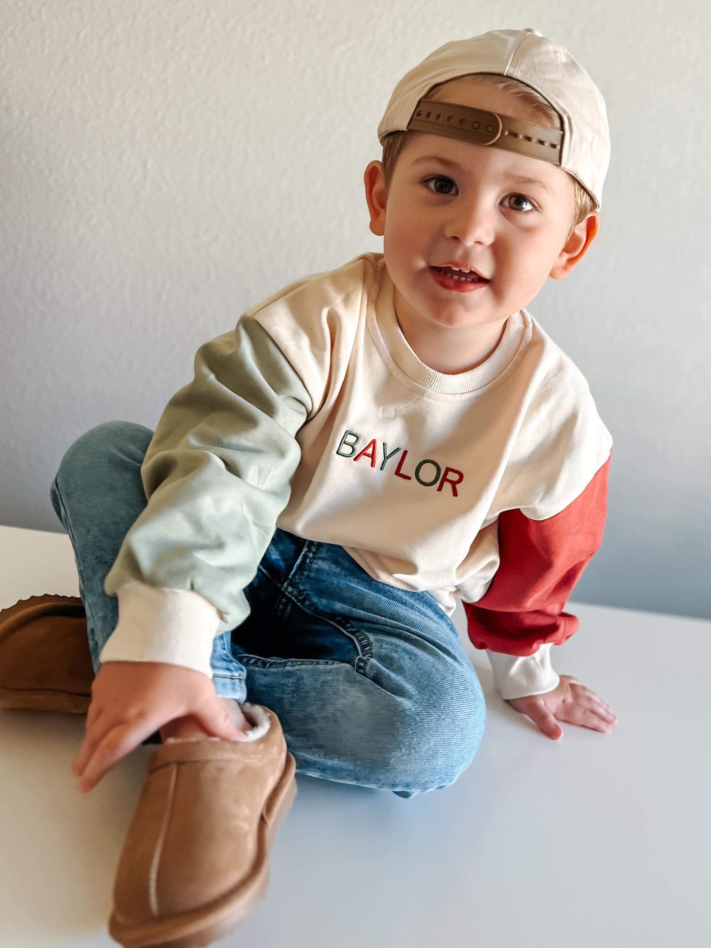 Christmas Colorblock Crewneck Sweatshirt & Jogger Pants