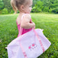 Seersucker Striped Duffle Bag - Pink, Purple or Navy