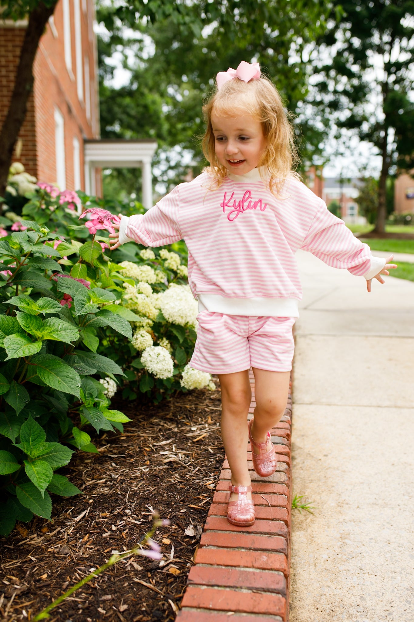 PREORDER Girls Striped Mock Neck Shorts Set *mid-September