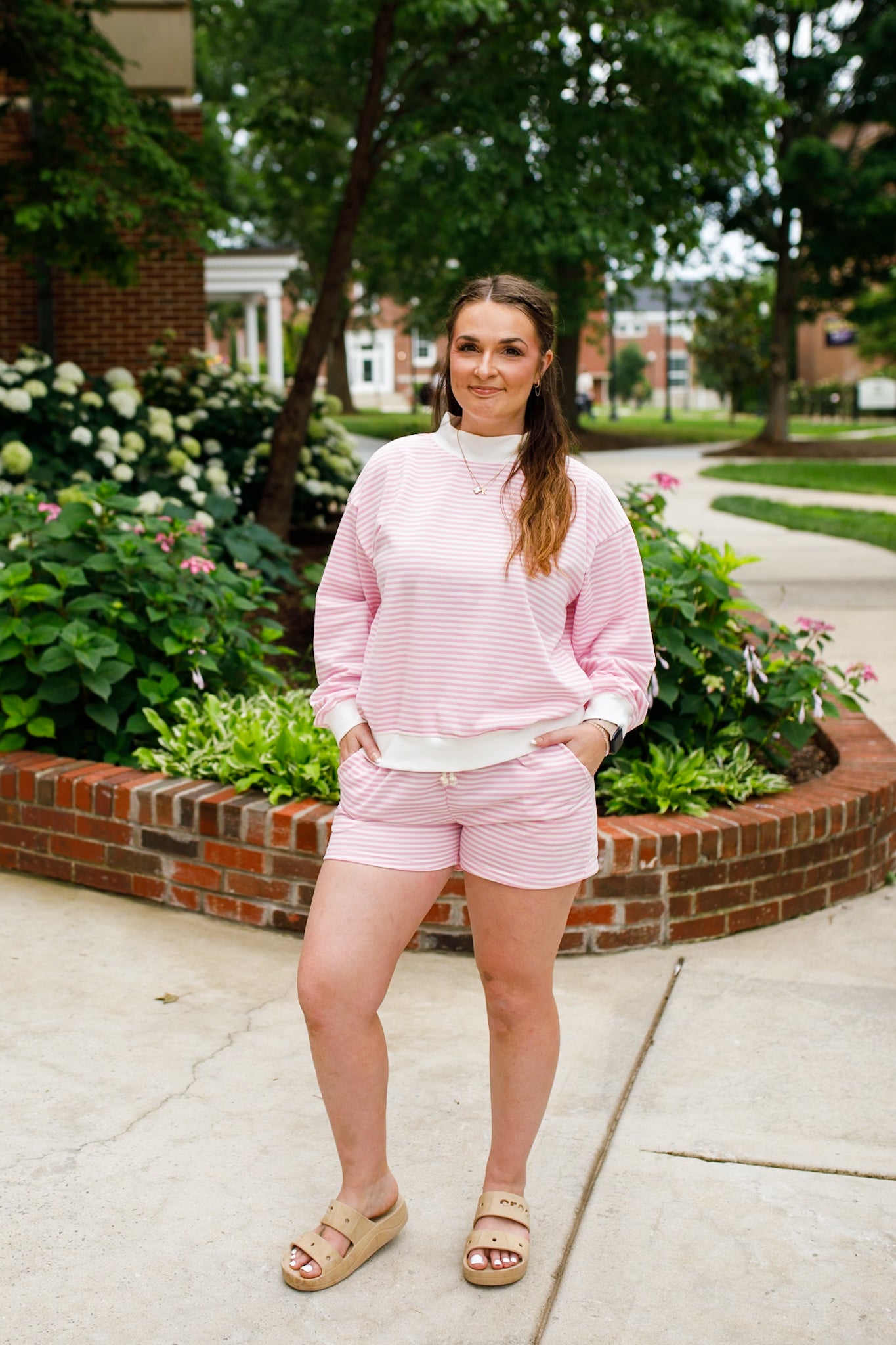 PREORDER Mommy & Me Striped Mock Neck Shorts Set *mid-September