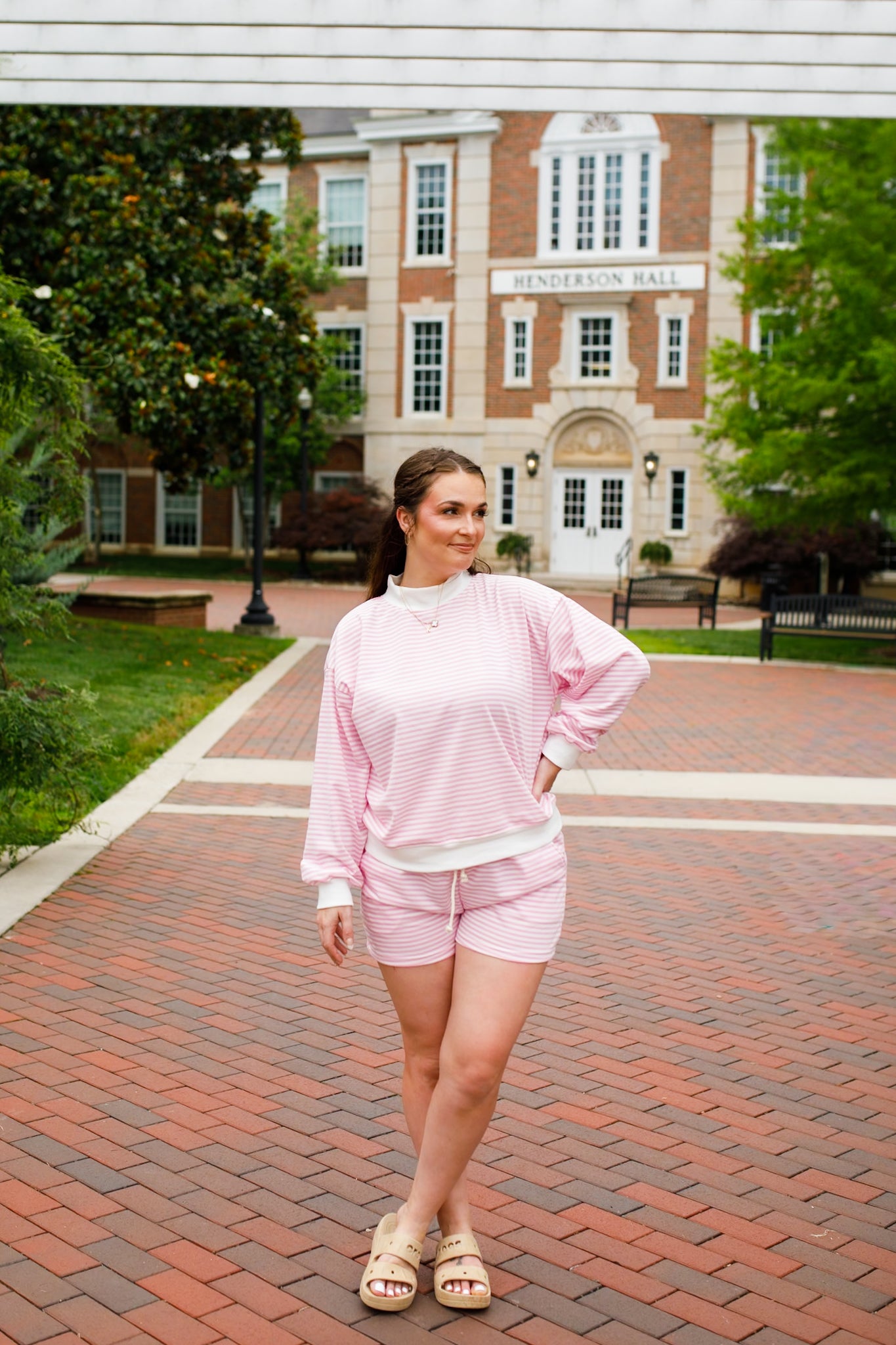PREORDER Mommy & Me Striped Mock Neck Shorts Set *mid-September
