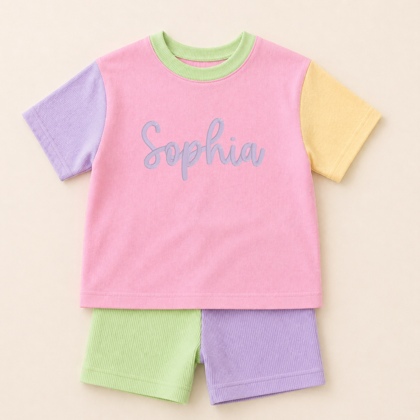 PRESALE Colorblock Oversized Tee or Biker Set - Girls *mid-July